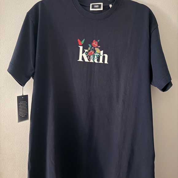 Kith Begonia Floral Serif Tee - Nocturnal - Picture 1 of 4